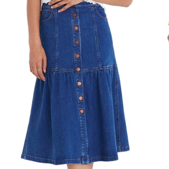 Madewell Dresses & Skirts - NWT Madewell Bayview Tiered Denim Midi Skirt